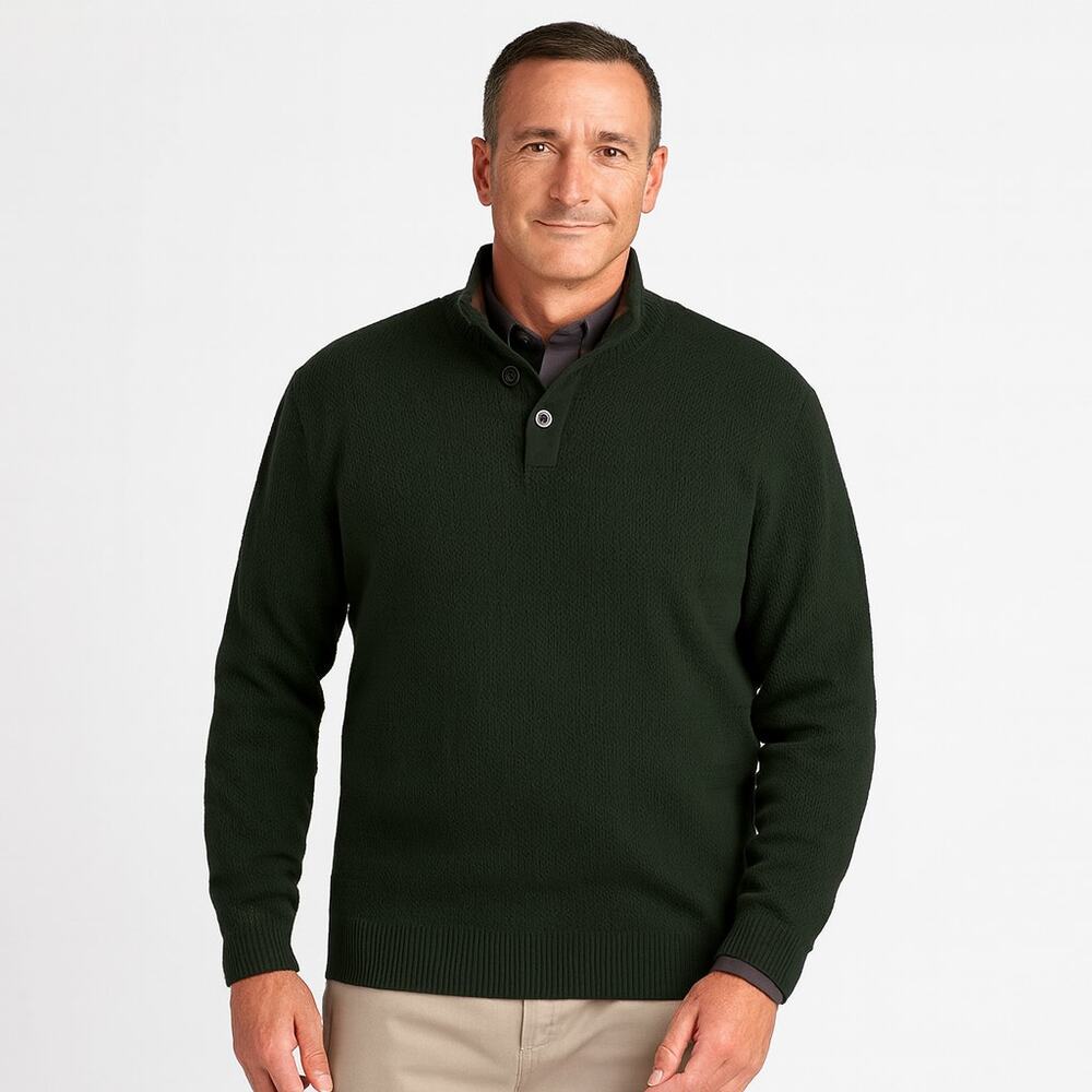 Chaps Men’s Mock Neck Sweater Forest Green Size Large NWOT